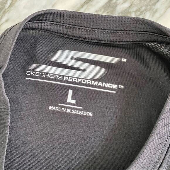 SKECHERS PERFORMANCE Men’s Black Vent Tech Athletic Workout Tee Size Large - Picture 5 of 6